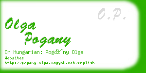 olga pogany business card